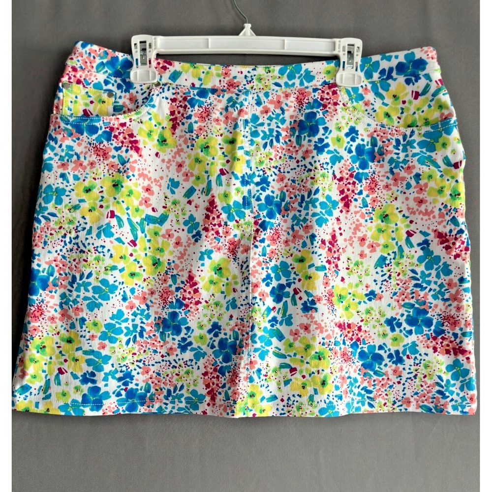 Hearts of Palm Women's 16 Abstract Floral Stretch Pockets Summer Festival